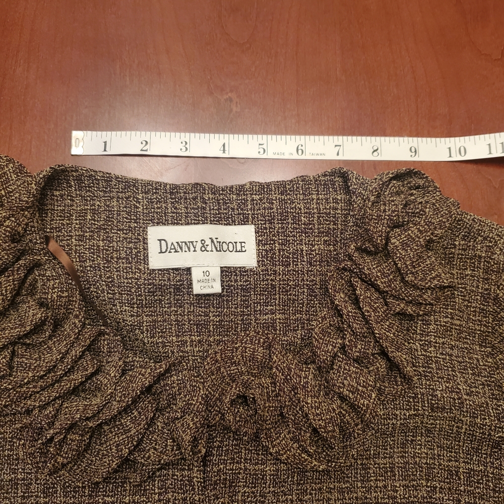 Danny & Nicole Textured Brown Dress/Jacket Set - Picture 8 of 14